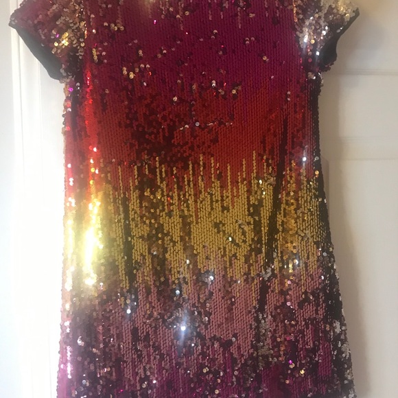 Girls Multi-Color Mini Sequin Party Dress - Picture 6 of 7